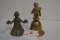 Brass Cupid Bell and Silverplate Double Candleholder