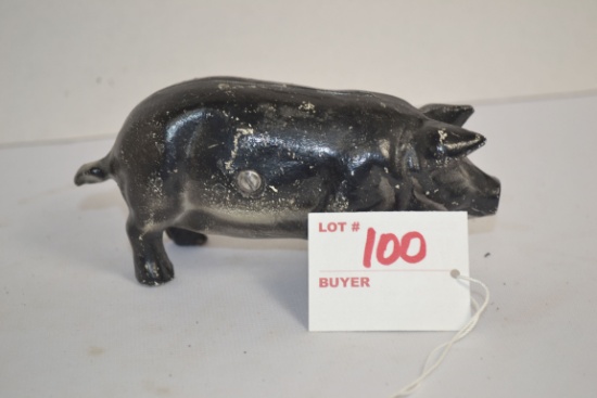 Vintage Cast Iron Still Pig Bank