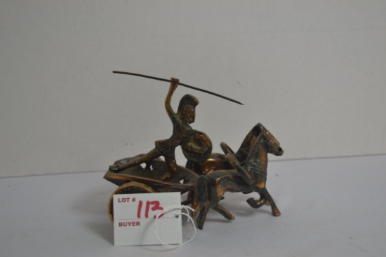 Roman Chariot and Horse Iron Toy