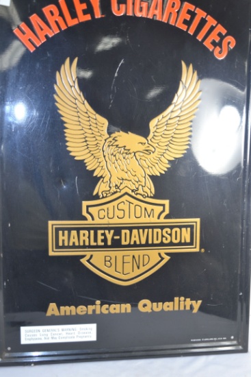 Harley Cigarettes Tin Advertising Sign; 17-1/2"x25-3/4"; Made by Lorillard