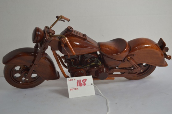 Custom-Made Handcarved Wooden Motorcycle