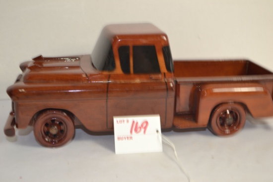 Custom-Made Handcarved Wooden StepSide Chevy Truck; 13" Length
