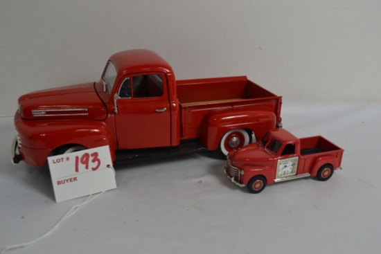 Ford Signature No. 62218 1/18 Scale 1948 Ford Pickup and Miniature Limited Edition Desk Clock Marked