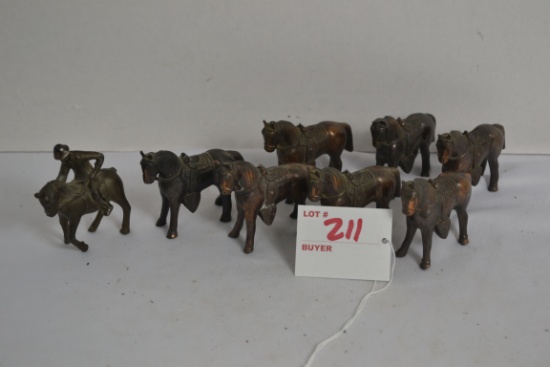 1 Lot of Miniature Pot Metal Horses