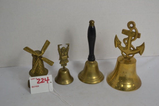 Group of 4 Miniature Brass Bells