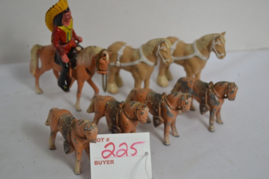 Group of Pot Metal Horses