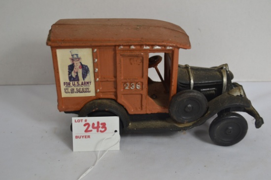 Cast Iron U.S. Mail Truck w/Spare Tire
