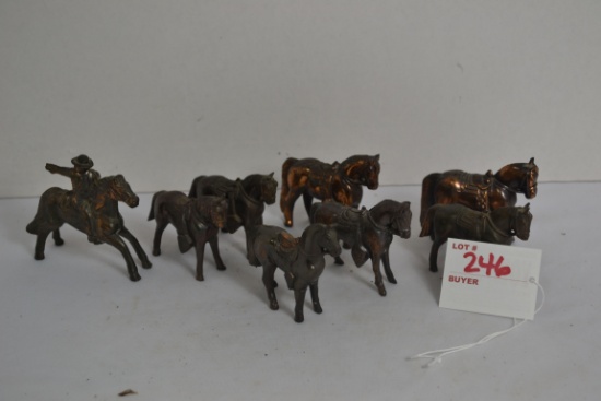 Group of Small Miniature Pot Metal Horses