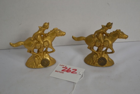 Pair of Metal Pony Express Riders from Patee House Museum, St. Joseph, MO