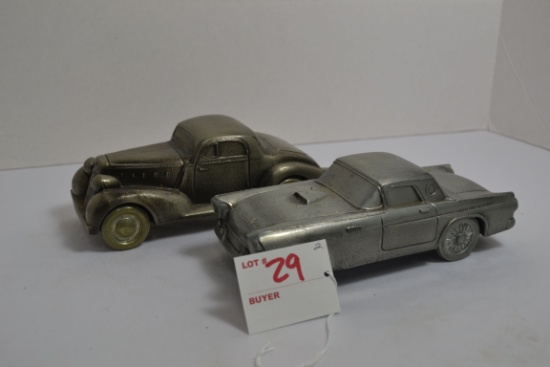 1934 LaSalle and 1955 Ford Thunderbird All-Metal Banks