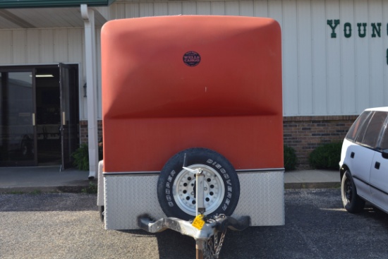 Wells Cargo 10' Aluminum Enclosed Single Axle Trailer w/Fold Down Tailgate, Side Door; Red in Color;