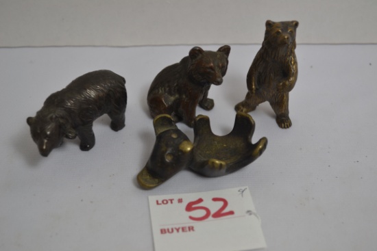 Group Metal and Brass Bear Figurines