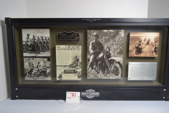 Framed Worth Harley Davidson Model 1942WLA Photos; 12"x24"