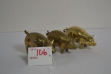Group of 3 Brass Pigs; 2