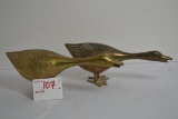 Pair of Brass Geese