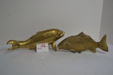 Large Brass Carp and Carp Letterholder