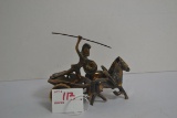 Roman Chariot and Horse Iron Toy
