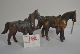 Pair of Pot Metal Western Horses