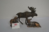 Group of 3 Figurines including 1 Large Moose