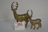 Pair of Small brass Stags