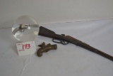 Pair of Miniature Metal Guns and Paperweight w/Miniature Gun Inside