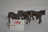 Group of Pot Metal Minatare Horses with Saddles