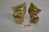 Pair of Brass Kittens