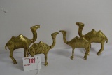 Group of 4 Solid Brass Camels; 3-1/2