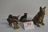 Group of 6 Miniature Metal and Brass Dogs; 2