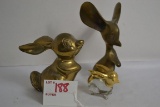 Group of 3 Brass Rabbit, Mouse, and Glass Bunny