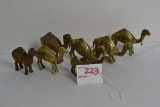 Group of 6 Miniature Brass Camels
