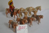 Group of Pot Metal Horses