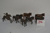 Group of Small Miniature Pot Metal Horses