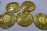 Group of 4 Vintage Chevy Brass Hubcap Inserts