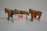 Group of 3 Vintage Metal Handpainted Horses