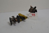 Brass-Colored Cannon and Saddle Pencil Sharpener Souvenirs and Brass and Cast Cannon