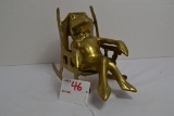 Brass Frog in Rocking Chair Figurine; 7