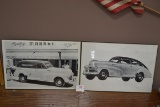 Pair of Plastic Framed Vintage Car Prints; 18