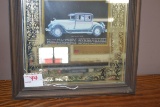 Framed Mirror-Finish 1928 Lincoln 4-Passenger Coupe; Crack in Corner; 18
