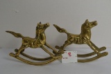 Pair of Brass Rocking Horses