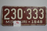 1948 Missouri License Plate