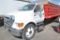 2006 Ford F650, White, Omaha Standard 16' Grain Box With Auger For Tendering Planter, Full Tarp, 5.9