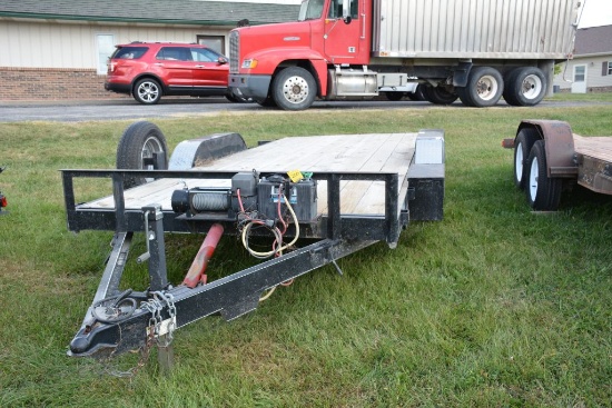 Fastline Challenger Trailer, 18', Winch, Tilt Bed, Dual Axle, Fenders, Lights, Good Wood Floor, Tool