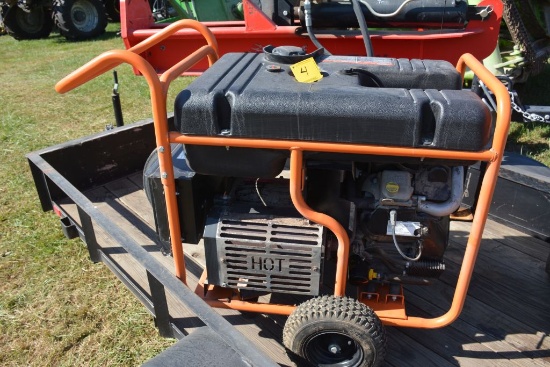 Generac GP17,500E Generator, Works Good, New Battery, 36.7 Hours, 4-120v outlets, 2-30 amp 120v, 1-3