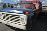 1975 Ford F600 Straight Truck, 16' Grain Box, No Tarp, Single Cylinder Scissor Hoist, 330 Engine, 4+