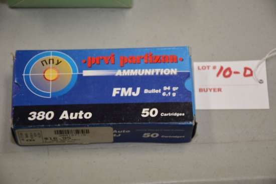 PRIVI Partizan .380 Auto 94 gr.; 50 Rds.