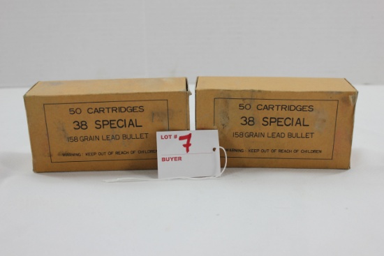 1 Full and 1 Partial Box - PMC .38 SPL 158 gr. Lead Bullet; 50 Rds./Box; 87 Rds. Total