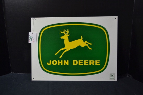 Contemporary John Deere Metal Sign; 16"x12"