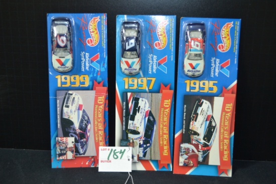 Group of 3 Hot Wheels Racing "10 Years of Racing" Diamond Collectors Series 1995, 1997, 1999; NIB