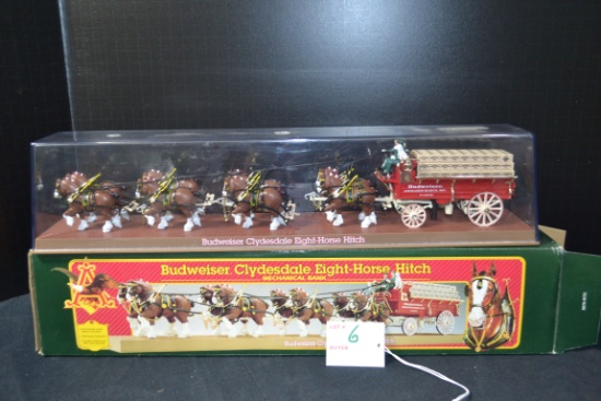 Ertl Collectibles Authentic Budweiser 8-Horse Mechanical Bank; NIB